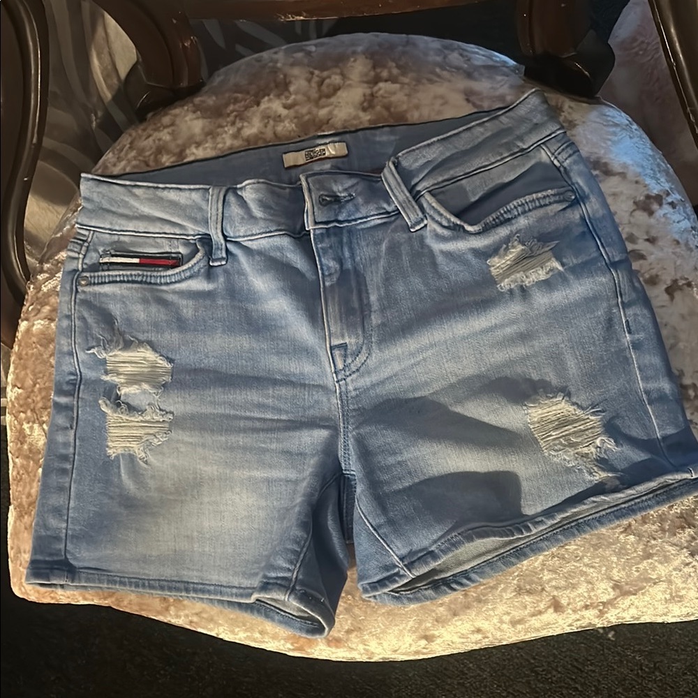 Denim Blue Distressed Women’s Tommy Hilfiger Shorts